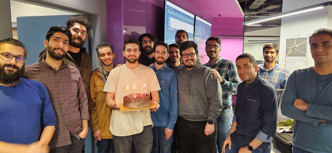 Mofid engineering team group photo from an office celebration